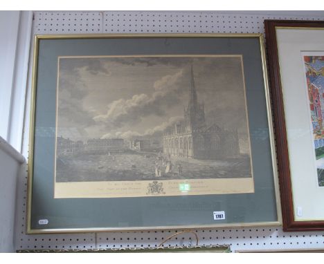 A Parish Church in Sheffield, reproduction print after Thomas Harris 37 x 55cm; and 'Children at the Gate' colour print. (2)