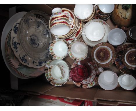 Foley 'Windsor' Tea Ware of Seventeen Pieces, Japanese coffee service, Doulton and other plates, ceramics, Cranberry glass ju