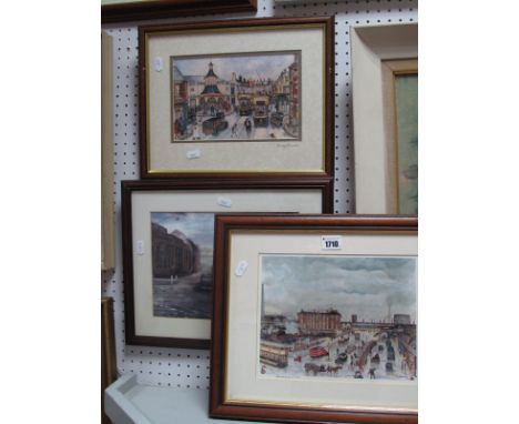 Terry Gorman, London Road &amp; Victoria Hotel, Sheffield colour prints, pencil signed, another signed by Rick.
