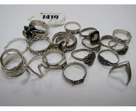 Singe Stone and Other Dress Rings, wishbone ring, "925", etc.