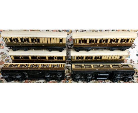 6 Bassett-Lowke pre-war '0' gauge 1036 compound coaches used unchecked