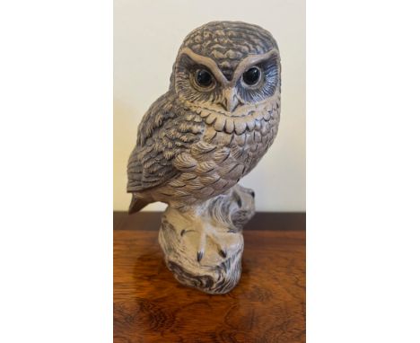 POOLE POTTERY STONEWARE OWL BY BARBARA LINLEY ADAMS, APPROX 18cm HIGH