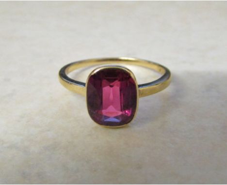 14ct gold pink ruby ring 1.75 ct size M/N