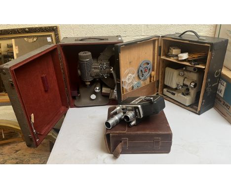 2 projectors 8mm and 16mm together with a 16mm cine camera 