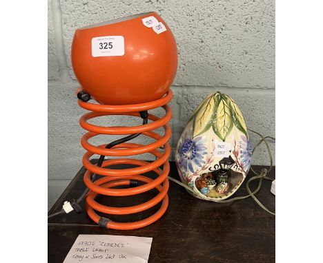 1930's Zebedee table lamp by Terry &amp; sons Ltd UK together with another lamp 