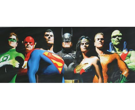 Alex Ross (b. 1970), 'Original Seven', limited-edition print, ed. 117/195, signed lower right, 50 x 116cm, framed.