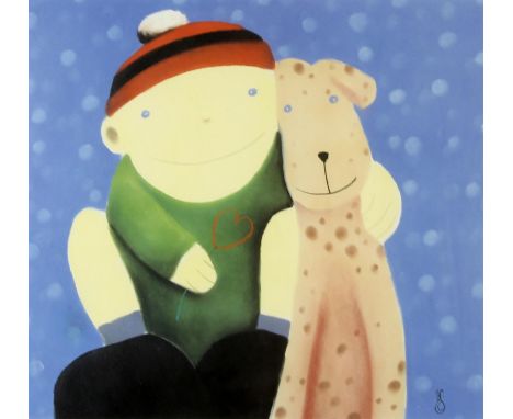Mackenzie Thorpe (British, b. 1956), 'When I Fall in Love', limited-edition print in colours, ed. 563/850, signed in pencil t