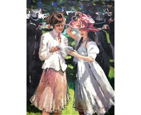 Sheree Valentine-Daines (British, b. 1959), 'Royal Ascot Ladies Day II', limited-edition print, ed. 8/195, initialled lower r