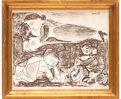 PABLO PICASSO 'Children Playing Games', 1959, lithograph after Picasso, suite: Cincinnati, printed by Young &amp; Klein, 21cm