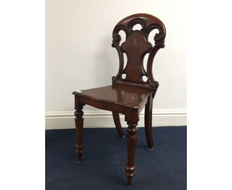 A Victorian mahogany hall chair