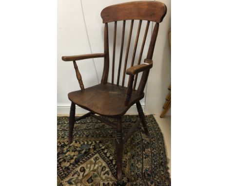 A 19th century beech Windsor chair