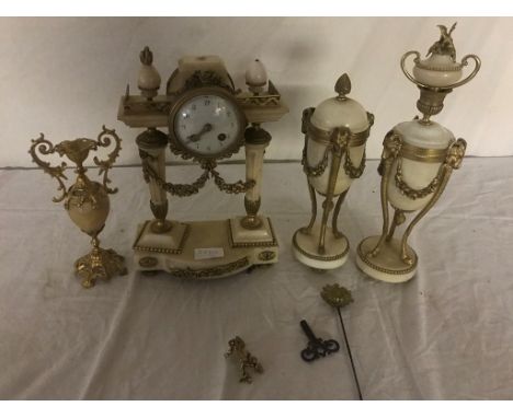 A 19th century clock garniture