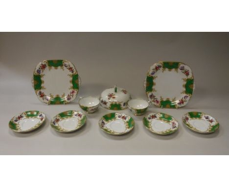 A Thomas Goode &amp; Co. Limited London part tea service, to include teacups, sugar bowl, milk jug, tea plates, cake plates, 