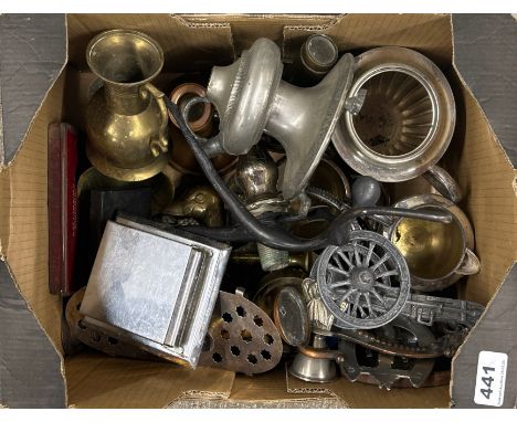 A box of good mixed metalware.