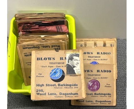 A quantity of 78RPM records including Elvis Presley.