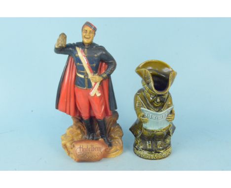 A vintage chalkware advertising figure of Heidelberg Brewing Co Tacoma Washington, 35cm tall plus an Ault pottery 'Tit Bits' 