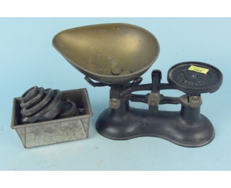 A set of vintage 'Victor England' scales and weights