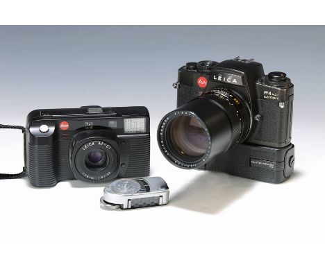 Leica Spiegelreflexkamera R 4 mit, Motor- Winder und Objektiv,  Nr. 1534642, Elmarit-R 1:2.8, 135 mm, 4G, dazu Leica AF-C1, 4