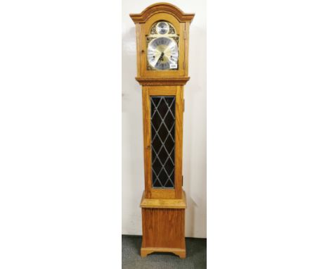 An FHS movement, oak cased granddaughter clock, H. 150cm.