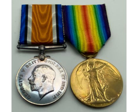 WWI BRITISH WAR AND VICTORY MEDAL 77479 PTE.G.GLASS. L'POOL R.