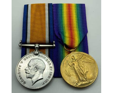 WWI BRITISH WAR MEDAL  VICTORY MEDAL SET AWARDED TO PRIVATE REGINALD JACKSON 14-LOND. R 14th LONDON REGIMENT / SERVICE NUMBER