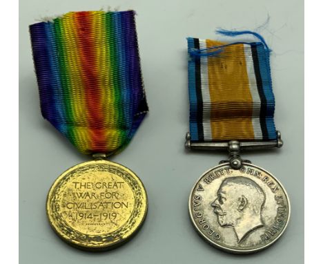 WWI BRITISH WAR MEDAL  VICTORY MEDAL SET AWARDED TO PRIVATE HAROLD J. HEATH 14-LOND. R 14th LONDON REGIMENT / SERVICE NUMBER 