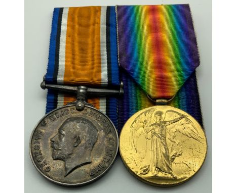 WWI BRITISH WAR MEDAL  VICTORY MEDAL SET AWARDED TO PRIVATE RODERICK H. DOW 14-LOND. R 14th LONDON REGIMENT / SERVICE NUMBER 