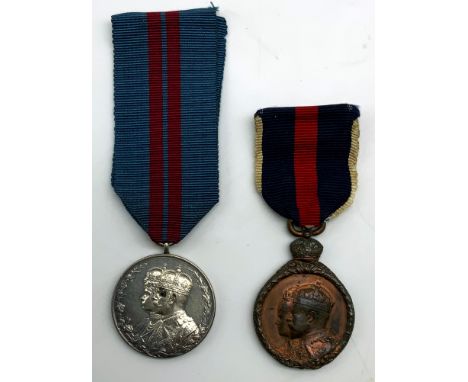 KING EDWARD VII 1902 CORONATION MEDAL & A SILVER KING GEORGE V 1911 CORONATION MEDALA BRITISH BRONZE KING EDWARD VII 26 JUNE 