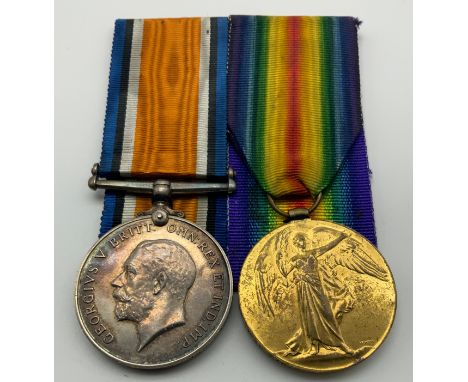 WWI BRITISH WAR MEDAL  VICTORY MEDAL SET AWARDED TO PRIVATE C. C. JONES 14-LOND. R 14th LONDON REGIMENT / SERVICE NUMBER 7269