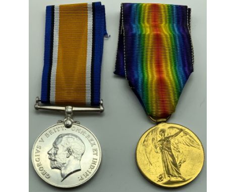 WWI BRITISH WAR MEDAL  VICTORY MEDAL SET AWARDED TO 4684 PRIVATE JOHN B. HUDSON 14-LOND. R LONDON REGIMENT / SERVICE NUMBER 4