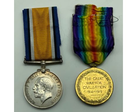 WWI BRITISH WAR MEDAL  VICTORY MEDAL SET AWARDED TO PRIVATE ROYDEN A. FARRANT 14-LOND. R 14th LONDON REGIMENT / SERVICE NUMBE