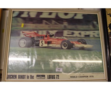A photographic print depicting a racing car; a pencil signed print depicting Bass Maltings 