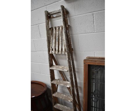A wooden step ladder