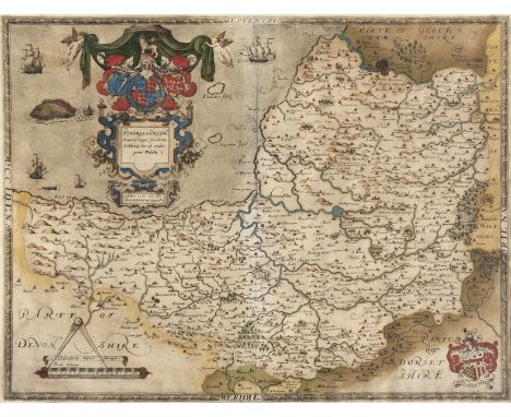 * Somerset. Saxton (Christopher), Somersetensem Comitat (agri fertiltate celebrem) hec ob oculos ponit Tabula. Anno 1575. et 