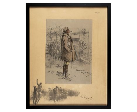 * Payne (Charles Johnson, 'Snaffles'). The Gunner, 'Good Hunting old Sportsman', circa 1916, colour lithograph finished by ha