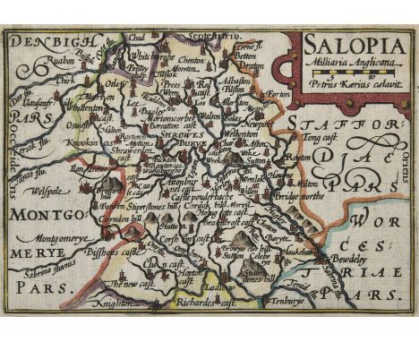 Shropshire. A collection of twenty-two county maps, 17th - 19th century, engraved county maps, with examples by Cary, Van den