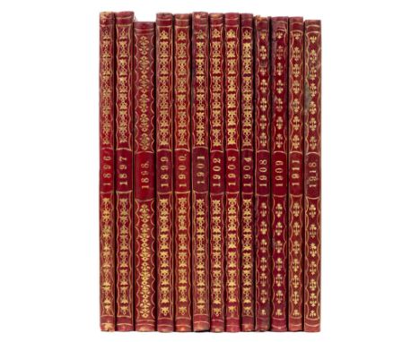 Leather-bound Diaries. An attractive group of manuscript diaries, 42 volumes, 1845/92, 1895-1907, 1910/21, all seemingly kept