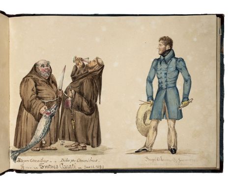 [Italy]. Album of watercolours, Bagni di Lucca and elsewhere, 1829, 27 leaves of wove paper watermarked 'J Whatman 1817', of 