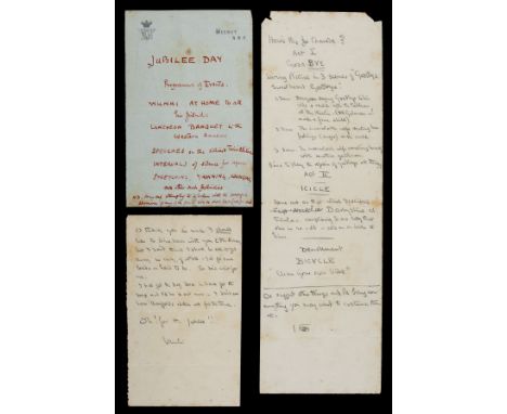 * Baden-Powell (Sir Robert, 1st Baron, 1857-1941). An Autograph Programme of Events for Jubilee Day [22 June 1897], at Baden-