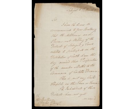 * Croft (Sir John 'Jack', 1st Baronet, 1778-1862). Autograph letter to Sir Charles Stuart, Baron Stuart de Rothesay (1779-184