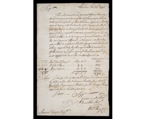 * Military &amp; Naval Autographs. An assorted collection of approximately 120 autograph letters and signatures, 18th &amp; 1