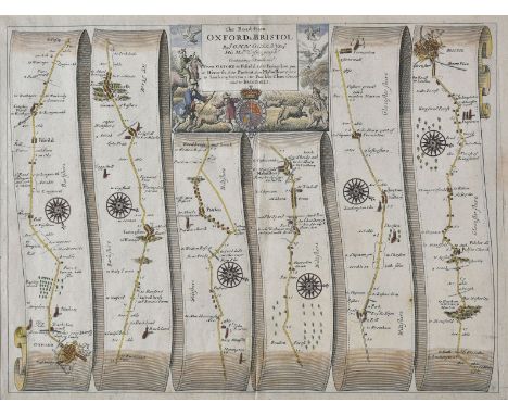 Ogilby (John). The Road from Oxford to Bristol [and] The Road from Oxford to Coventry continued to Darby 1675 or later, two h