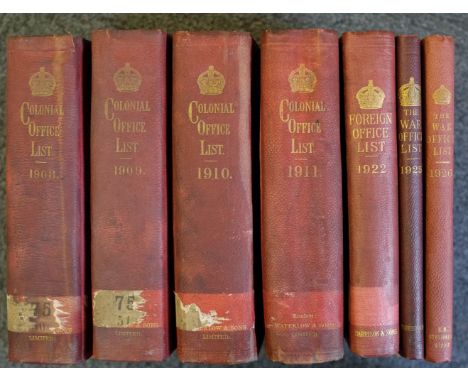 Mercer ( W.H . &amp; Collins, A.E .). The Colonial Office List for 1908[-1911]: Comprising Historical and Statistical Informa