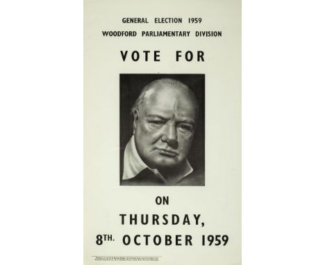 * Churchill (Winston Spencer). General Election poster, printed by Tulip Press and published by Col. W.H. Barlow-Wheeler, [19