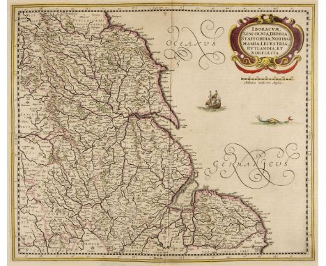 Regional maps of England and Wales. A collection of six maps, 17th - 19th century, hand coloured engraved maps, including exa