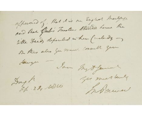 * Perceval (Spencer, 1762-1812), Prime Minister, 1809-1812. Autograph Letter Signed, ’Sp. Perceval’, Downing Street, 24 April