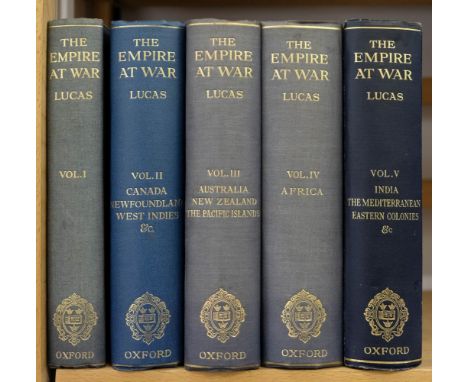 Lucas (Sir Charles). The Empire at War edited for the Royal Colonial Institute, 5 volumes, 1st edition, Oxford University Pre