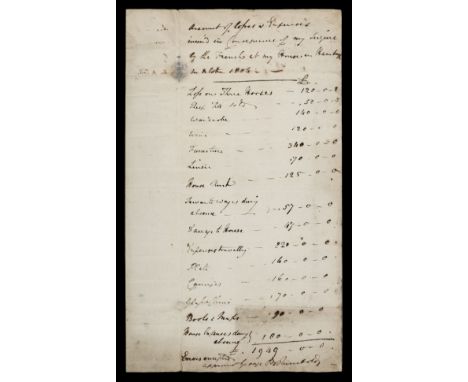 * Rumbold (George Berriman, 1764-1807). 'Account of Losses &amp; Expenses incurred in Consequence of my Seizure by the French