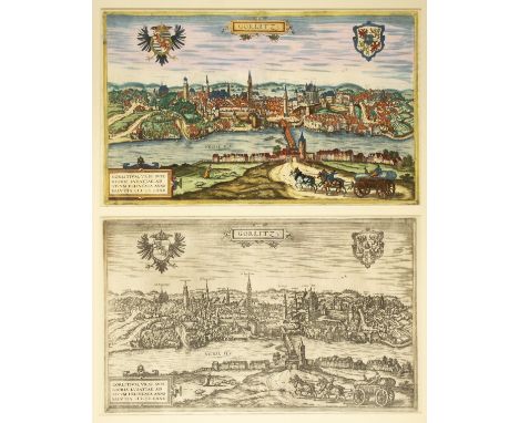 * Germany. Braun (Georg &amp; Hogenberg, Franz). Gorlitz, Cologne, circa 1575, engraved city plan with contemporary hand colo