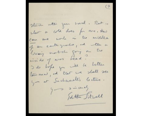 * Sitwell (Edith, 1887-1964). Two Autograph Letters Signed, ‘Edith Sitwell’, Sesame Imperial Club letterhead, [London], Sunda